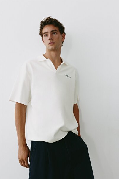 Pull & Bear Kısa kollu gofre polo t-shirt