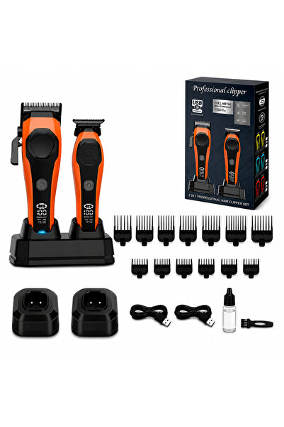 AVYRA Set 2 in 1 Aparat de Tuns Parul + Trimmer Profesional cu Motor 7500 RPM...