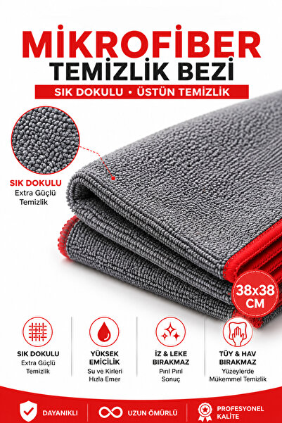 SİLVER HOME 10'lu Çok Amaçlı Mikrofiber Temizlik Bezi Süper Emici İz ve Leke Bırakmaz Tüy Bırakmayan Ev Otel Restoran Ofis İş Yeri Araç