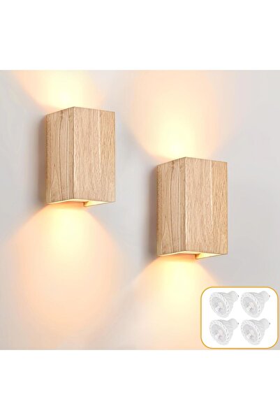Dotail Set de 2 aplice LED de perete, 5W, 3000K, soclu GU10, IP20, 18 x 10 x ...