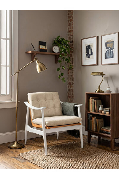 Gazzini Furniture Legno Dual Kolçaklı Ahşap Berjer