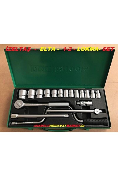 Elta PRO LOKMA TAKIMI 18 PARÇA 1/2 CARBON ÇELİK LOKMA ANAHTAR TAKIMI
