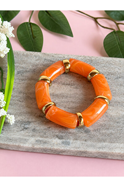 FLAWSOME JEWELRY STORE Lastikli Büyük Taşlı Bileklik Plaj Aksesuarı Kemik Bil...