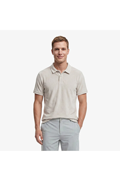 Nautica Erkek Gri Regular Fit Havlu Polo Yaka T-Shirt