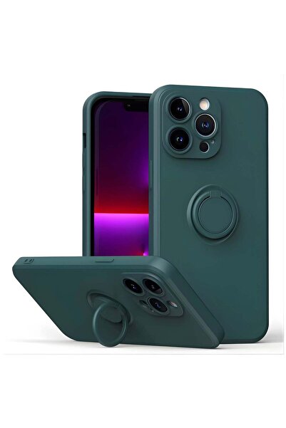 OEM Калъф с ринг, съвместим с iPhone 17, силиконов, Mov - зелен
