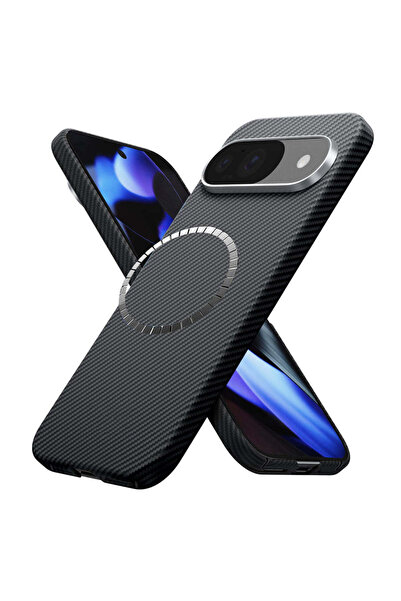 Techsuit Husă pentru Google Pixel 9, Fibră de aramidă MagSafe, negru - negru