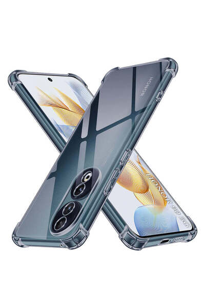 Techsuit Husă pentru Honor 90, antishoc, din silicon transparent, fumuriu - f...