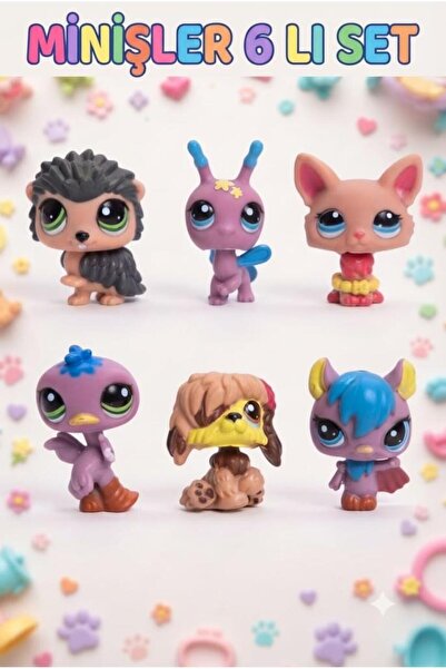 Tıfıl Toys Pet Star Little Sevimli Minişler 6'lı Miniş Oyuncak Seti Hayvan Fi...