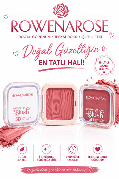 ROWENAROSE Doğal Işıltılı Pudra Allık