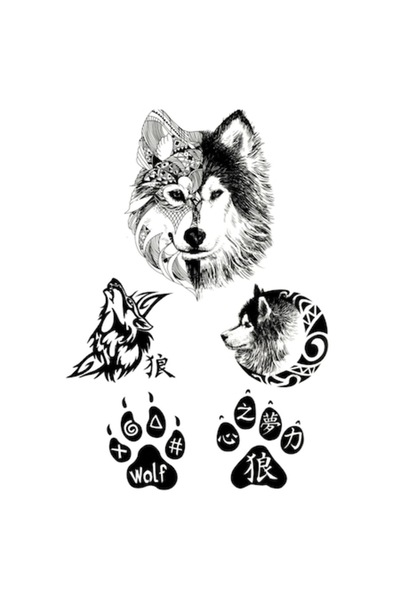 FlashTattoosRomania Tatuaj Temporar, Tatuaje Flash România, Lup Șaman, rezist...