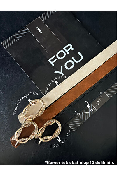 Fiori Gold Snake-Buckle Women's Trousers Belt, Jacket Belt, Dress Belt, Shirt...