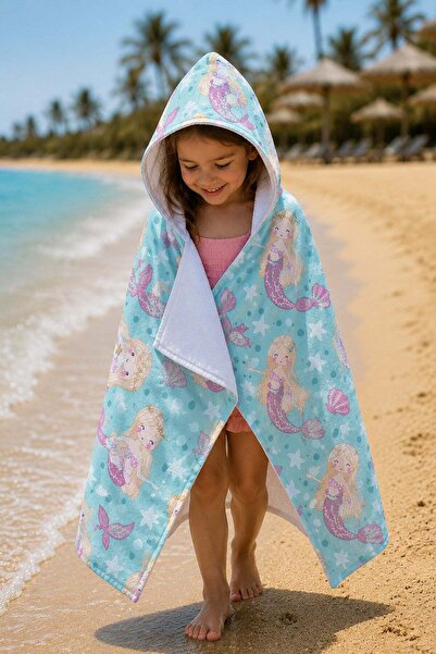 Evdek Seashell Children's Poncho Beach Towel 3-12 Years