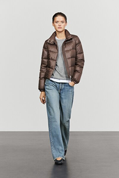 Massimo Dutti Dik yaka şişme mont