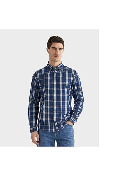 Gant Erkek Lacivert Regular Fit Kareli Gömlek