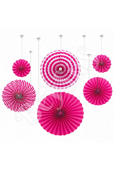 BeySüS 6-dijelna stropna visilica ukrasni ventilator roze boje