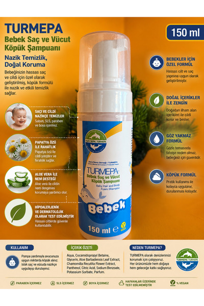 Bebek Saç ve Vücut Köpük Şampuanı – 150 ml