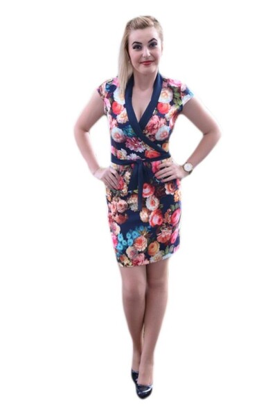 OEM Rochie comoda, scurta ,sexi cu trandafiri multicolori