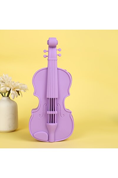 choice2 PURPLE Violin Pencil Case with Musical Note Cutouts, Cute Silicone Pe...