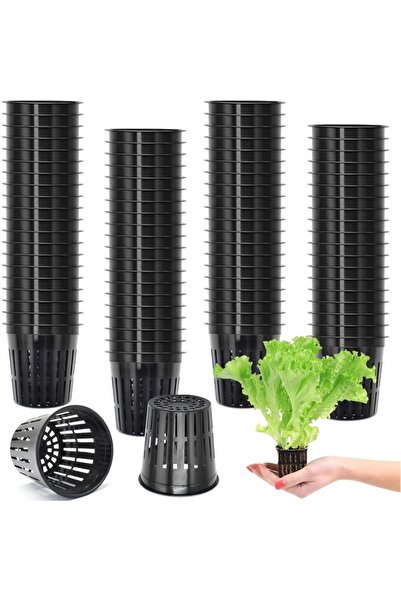 Choice 50PCS 50pcs Garden Plastic Net Cup, 2 Inch Garden Slotted Mesh Cup - P...