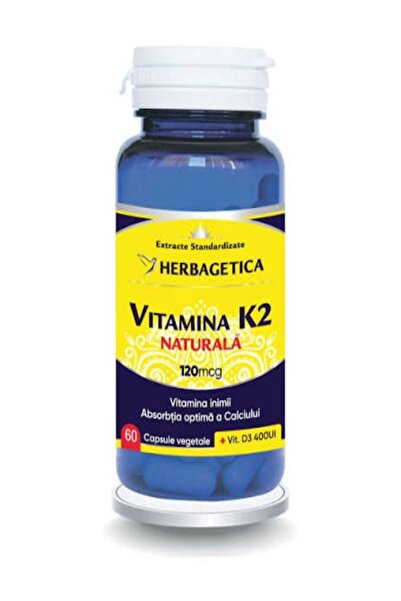 herbagetica Pachet Promo Vitamina K2 MK-7 Naturală 120 mcg (30 + 30 capsule) ...