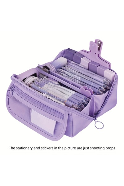 choice2 Purple1 Large Capacity Pencil Case - Durable, versatile tabletop stor...