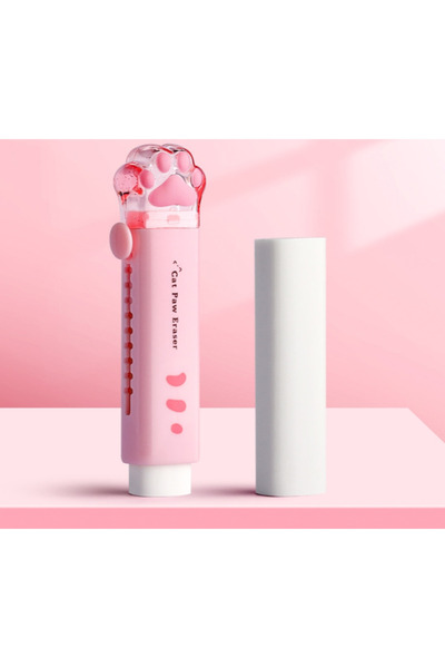 Choice1 Pink Eraser with retractable push-pull design, creative cartoon cat c...