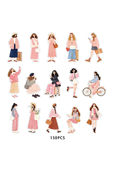 Choice1 150Pcs Etori Life 30Pcs Japanese-Style Fresh Pink Series Daily Sticke...