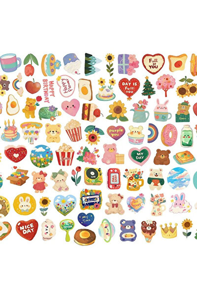 Choice 108PCS 108PCS Original Korean Cute Cartoon Bear Styles Watercolor Stic...
