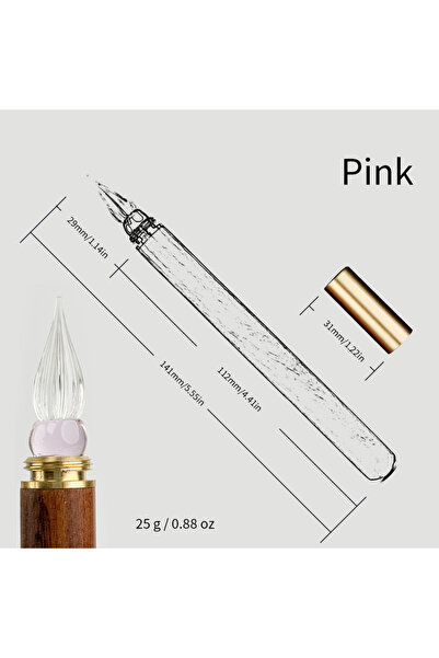 Choice4 Pink SeamiArt 1pc Wood Handle Glass Dip Pen for Calligraphy Students ...