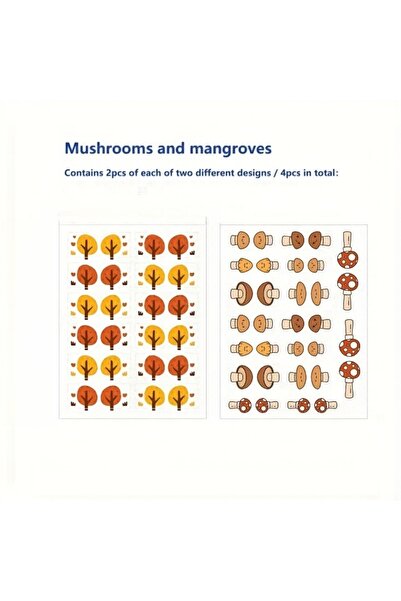 choice2 Mushroom and Tree Cute Forest Theme Index Label Stickers Set— Colorfu...