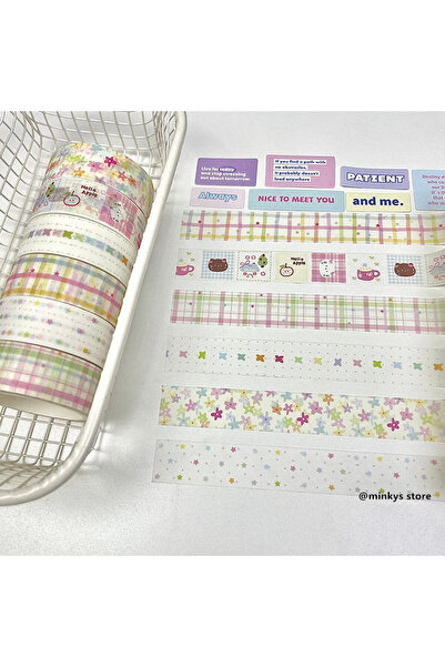 Choice3 D 6pcs/Pack Kawaii Green Four-Leaf Clover Butterfly Bow Washi Tape Se...