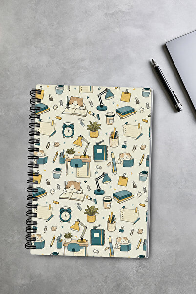 giftkonsept A5 50 Sheets 100 Pages Spiral Bound Unlined Notebook with Study D...