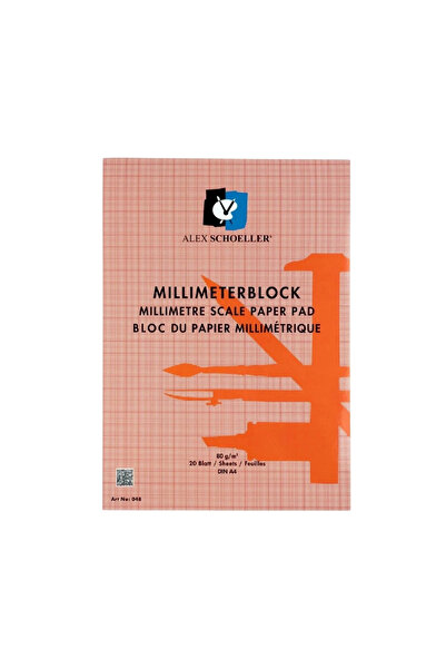 Alex Schoeller Alex Tekni̇k (Millimeter) Red Notebook 80 Grams A4 20 Sheets
