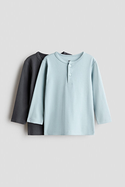 H&M 2'li Pamuklu Sıfır Yaka Üst