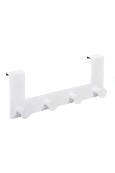 SyaMAG Cuier metalic de ușă cu 4 cârlige, Syamag, 27 cm, alb