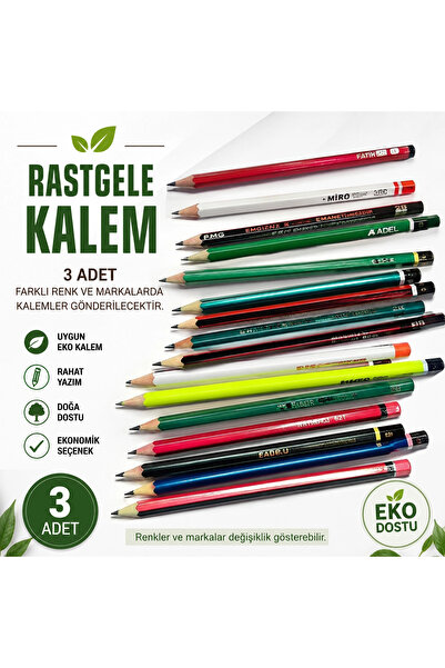 Mçb Group 3 Adet Uygun Eko Kurşun Kalem | Rastgele Renk ve Marka | HB Mercanlı Kurşun Kalem