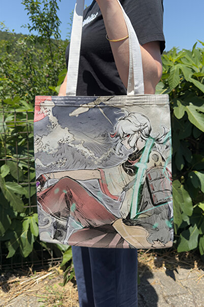 ZipZap Kazuha Genshin Impact V5 Double-Sided Canvas Print Tote Bag Anime Bag
