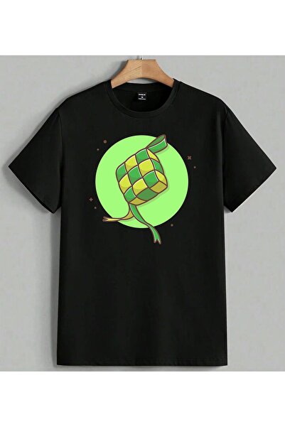 ELFERA Hopya Sari Green Illustration Printed Unisex Oversize T-Shirt Black