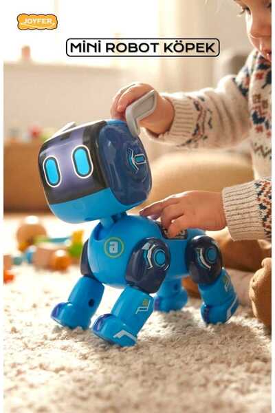 Joyfer Sesli Işıklı Dokunmaya Tepki Veren Metal Alaşımlı Mini Robot Oyuncak K...
