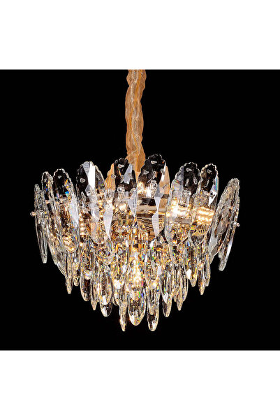 OEM Candelabru Cristal, AURELIUS Nobile, 7xE14, Diametru 40cm, Auriu Lucios, ...