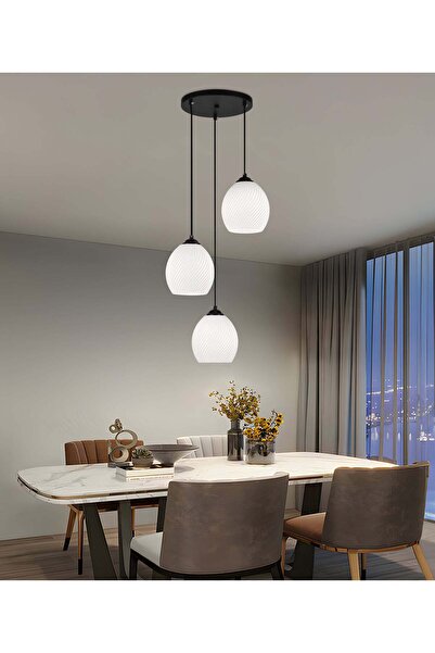 Alessandro DESIGN Lustra LM530/3BK, 3 X E27, Negru, Metal si Sticla