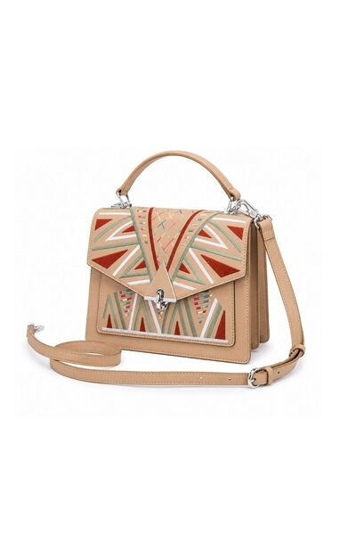 Busy Ldy & Gtm Multicolored embroidered bag made of leather, BUSY Lady & Gent...