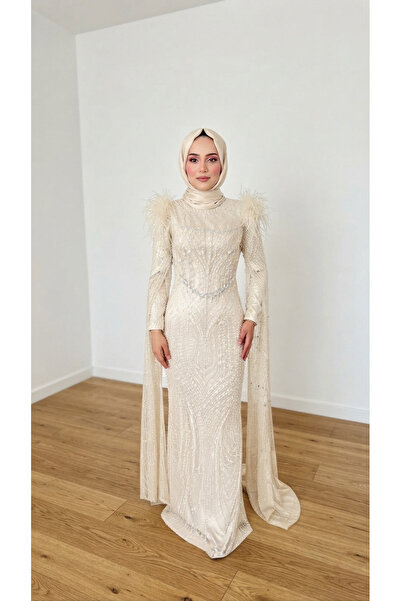 GARDROP GİYİM TÜYLÜ PELERİNLİ BALIK MODEL TESETTÜR ABİYE