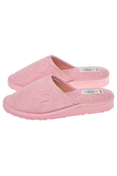 Amaryllis Slippers Γυναικεία πετσετέ ροζ βαμβακερή ελληνική παντόφλα