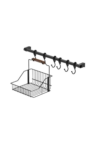 flores Metal kitchen rack, matte black, SM028B, 600 mm
