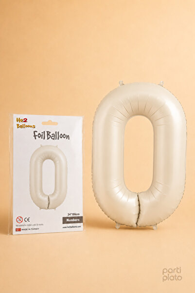 He2 Balloons بالون من رقائق الكريمة على شكل رقم 0 مقاس 86 سم، بالون كبير الحج...