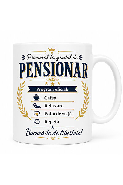 Generic Brand Cana Personalizata Cadou Pensionare „Promovat la Gradul de Pens...