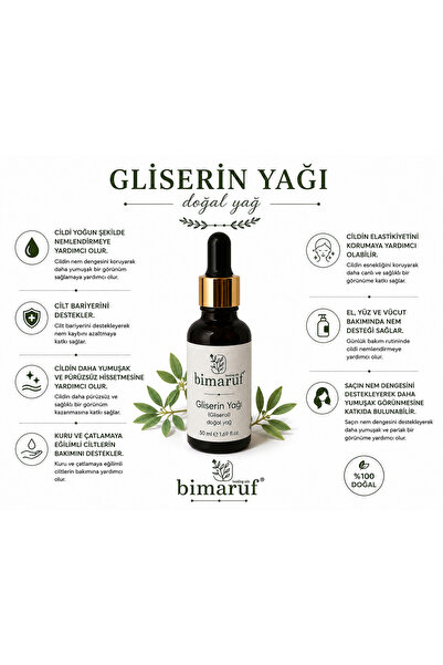 Gliserin Yağı ( Glycerin Oil ) Doğal ve Saf Bitkisel Yağ 50 ml