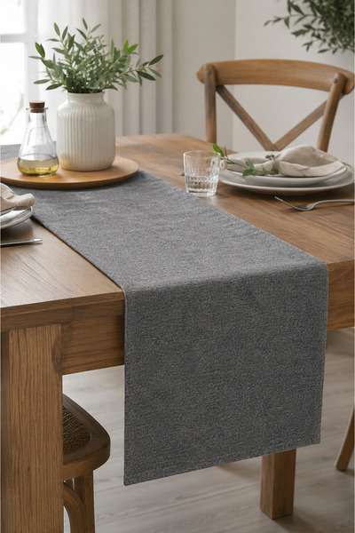 LUNA SACRA Keten Kumaş 40x140 Cm Runner Amerikan Servis