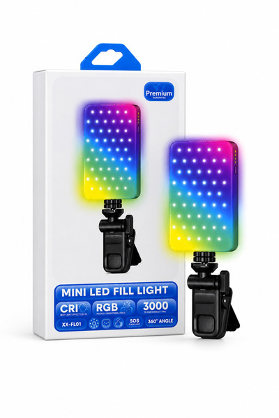 Profesyonel Mini RGB LED Işık | Telefon, Kamera, Vlog ve Canlı Yayın Lambası